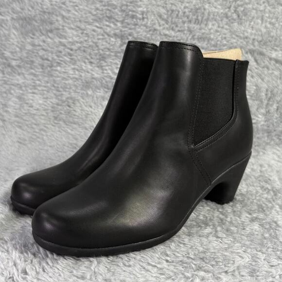 Easy Spirit Caelan Zipper Faux Leather Booties Black Ankle Boots Women's 6.5 M - Picture 4 of 11